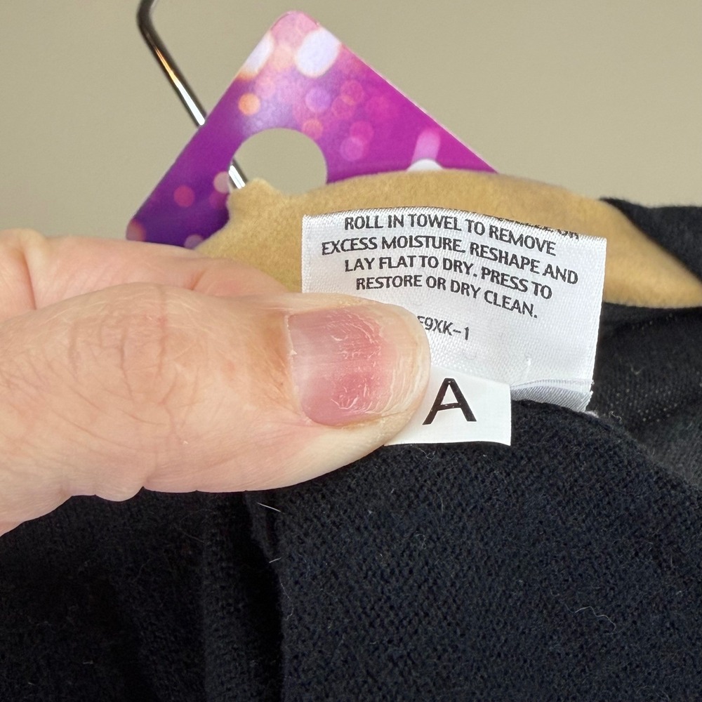 EILEEN FISHER Petite Black Cotton Cashmere VNeck Dolman‎ Sleeve  Sweater PS - Picture 6 of 6
